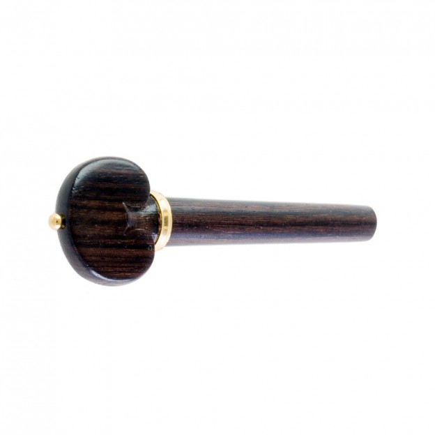 Clavija de viol&iacute;n palisandro modelo coraz&oacute;n pin y collar dorado