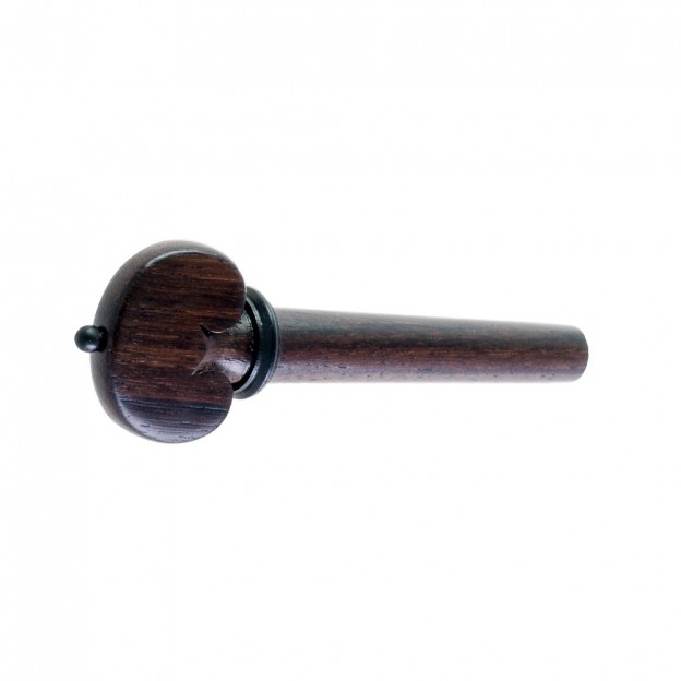 Cheville pour violon en palissandre, mod&egrave;le c&oelig;ur avec pin et collerette noirs