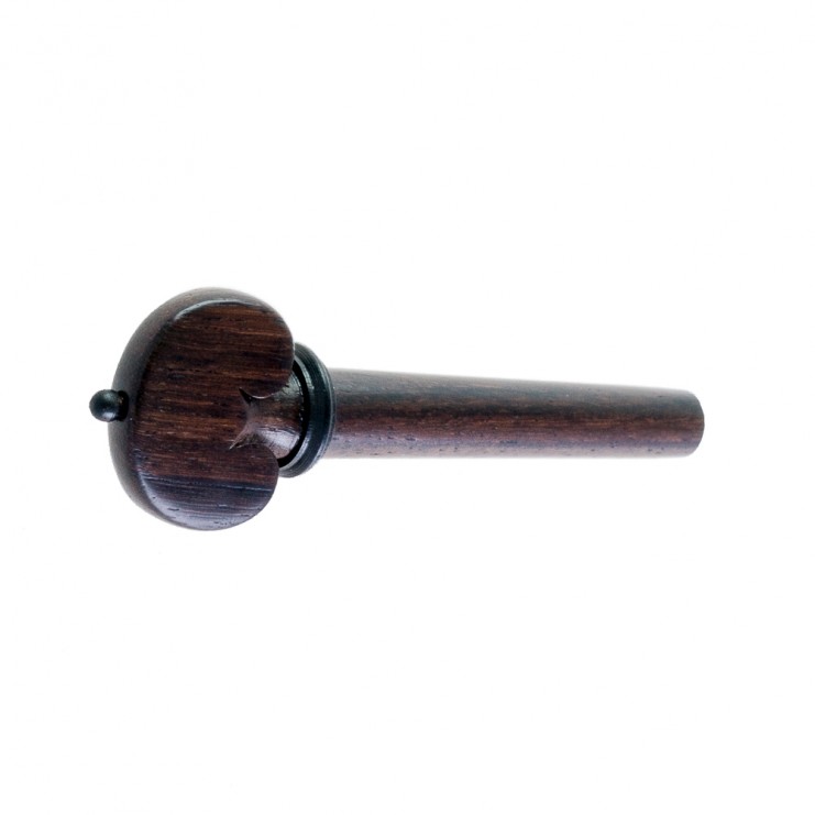 Cheville pour violon en palissandre, modèle cœur avec pin et collerette noirs