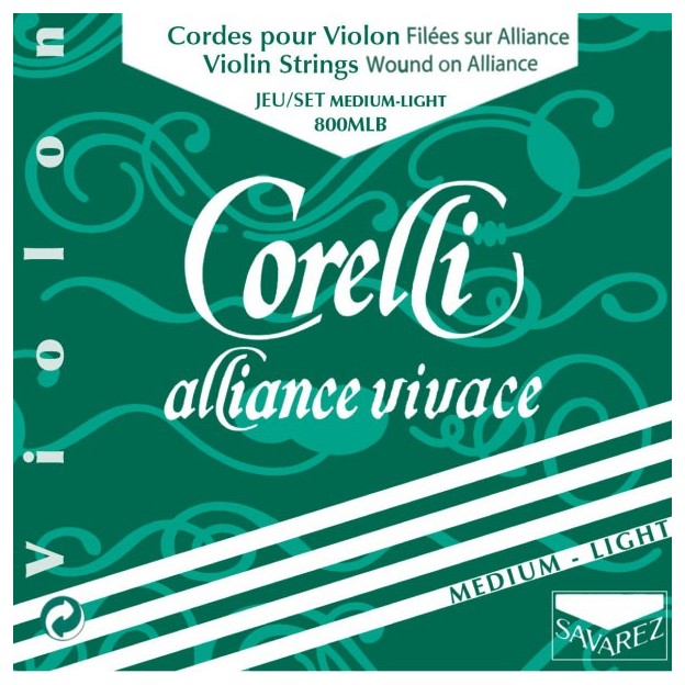 Set de cordes pour violon Corelli Alliance Vivace 800MLB Medium-Light