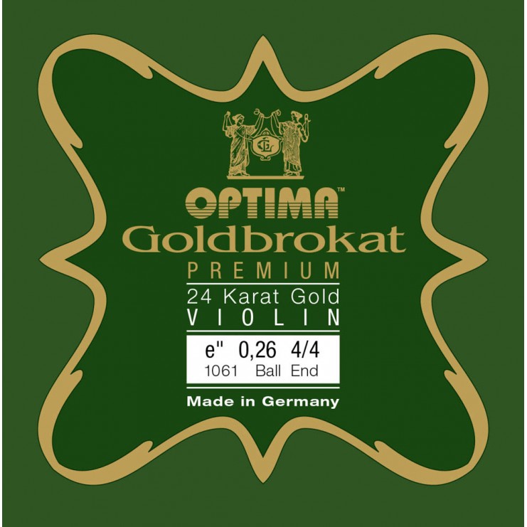 Optima Goldbrokat Premium 24K Gold violin E string, Ball 0.26 Medium