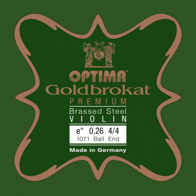 Optima Goldbrokat Premium Brassed violin E string, Ball 0.26 Medium