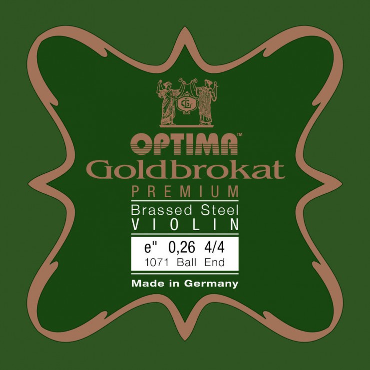 Cuerda de violín Optima Goldbrokat Premium Brassed 1ª Mi Bola 0.26 Medium