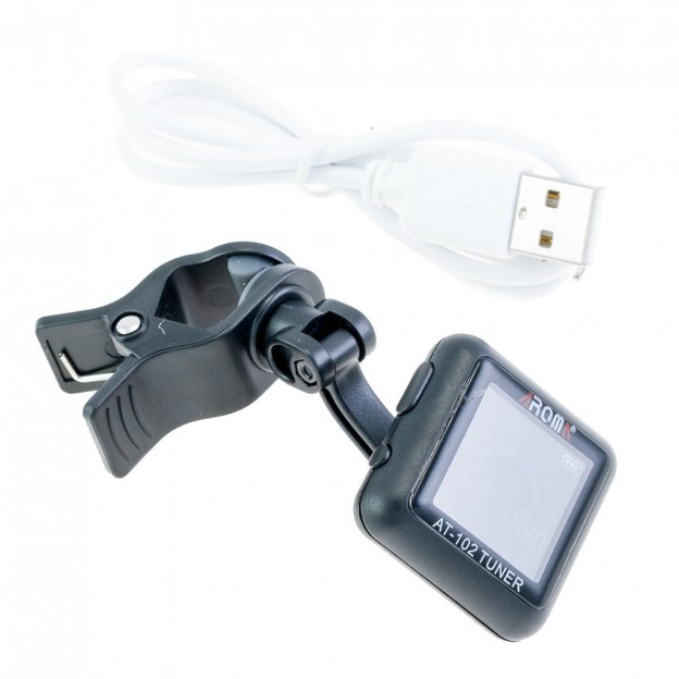 accordeur à pince rechargeable Aroma. mode chromatique pour guitare, basse, ukulélé et Violon