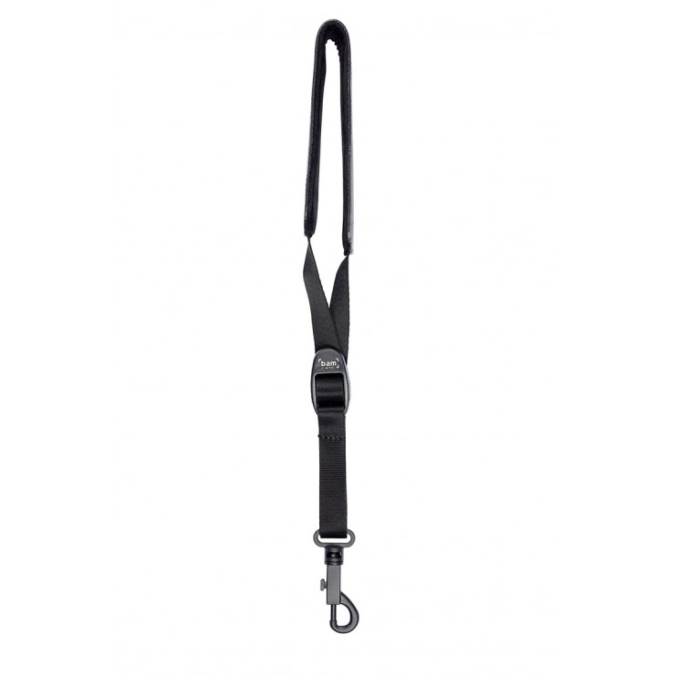 Leather strap for wind instruments Bam ST-0033 - Strap with plastic carabiner