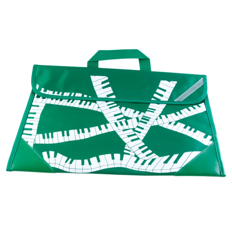 Cartera verde teclado piano