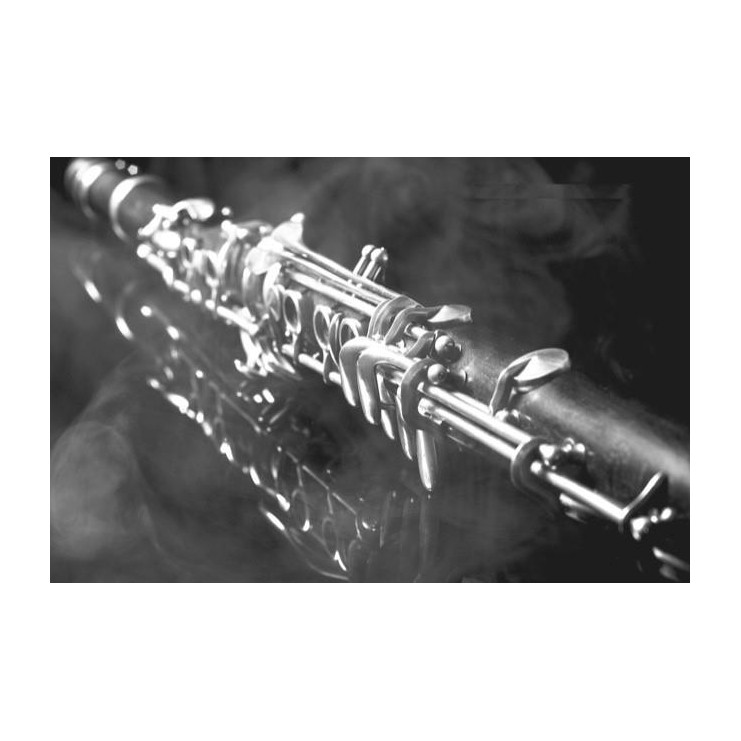 GC22 Greeting card black and white clarinet