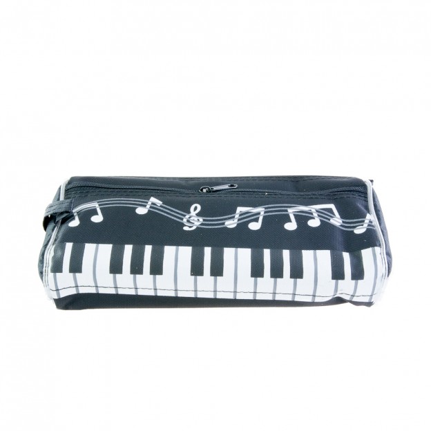 Piano keyboard and musical notes pencil case