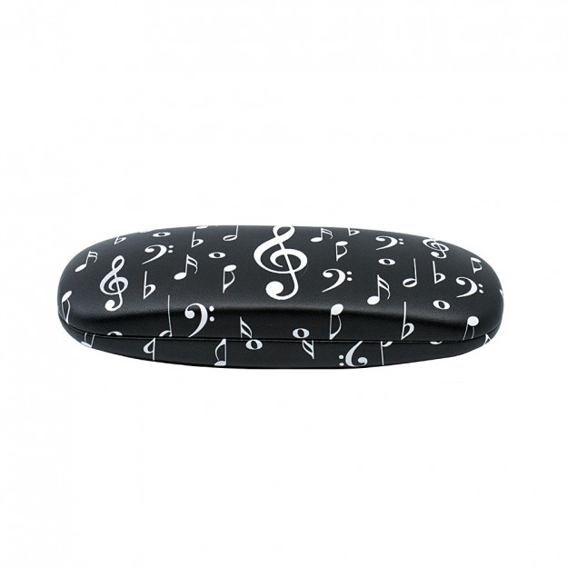 Black music notes glasses case