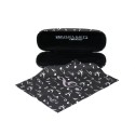 Black music notes glasses case