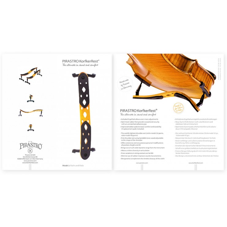 Dépliant sur le Coussin Pirastro KorfkerRest pour violon/alto