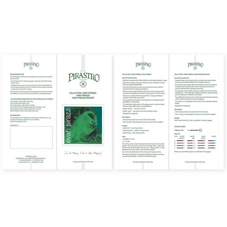 Pirastro Evah Pirazzi cello strings flyer