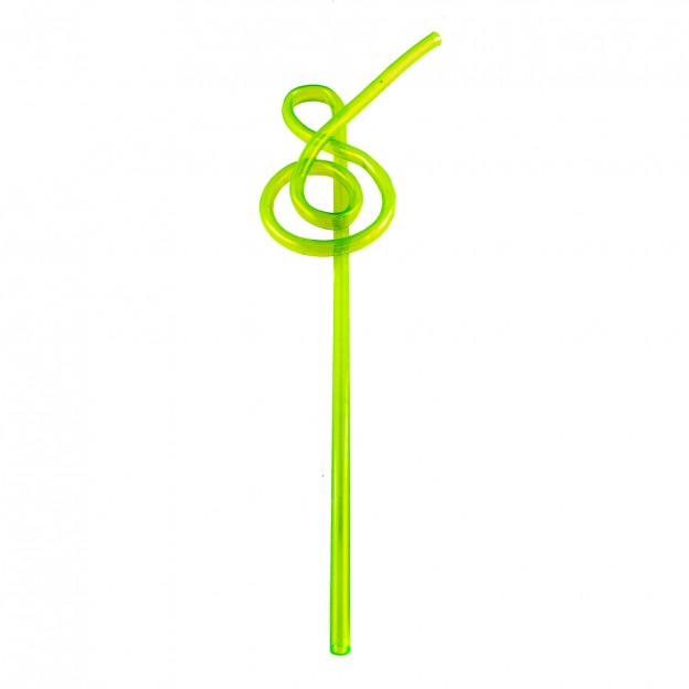 Treble clef yellow straw