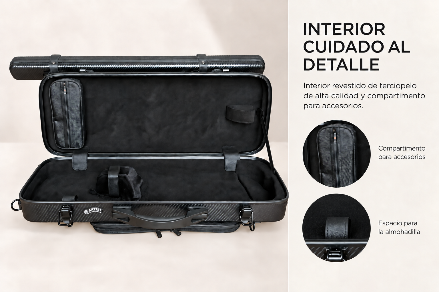 Interior del estuche Artist Dynamic Flight
